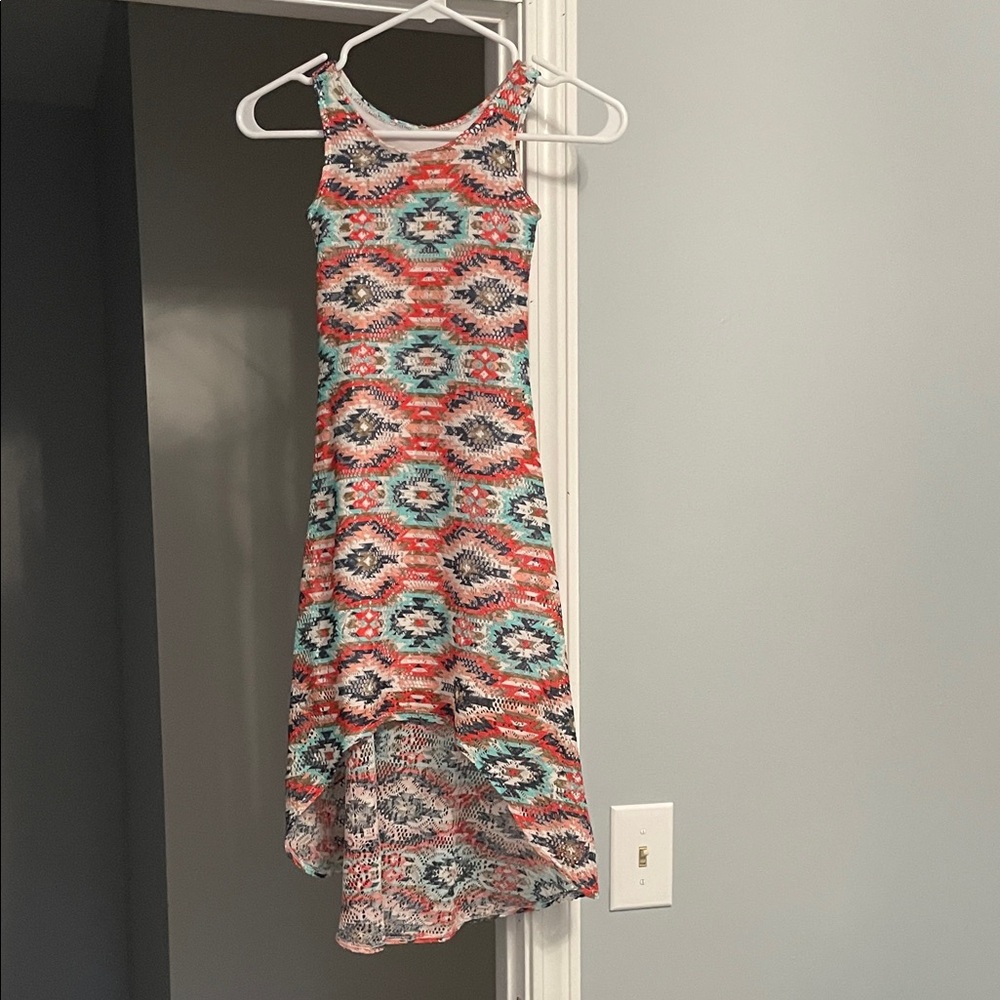 Colorful Patterned Kids Casual Dress